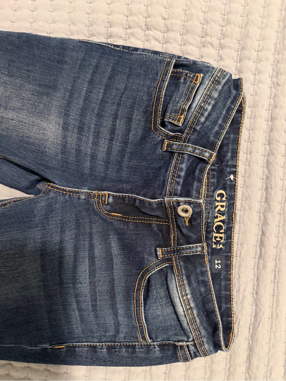 Grace Blue Stretch Skinny Jeans with Fading